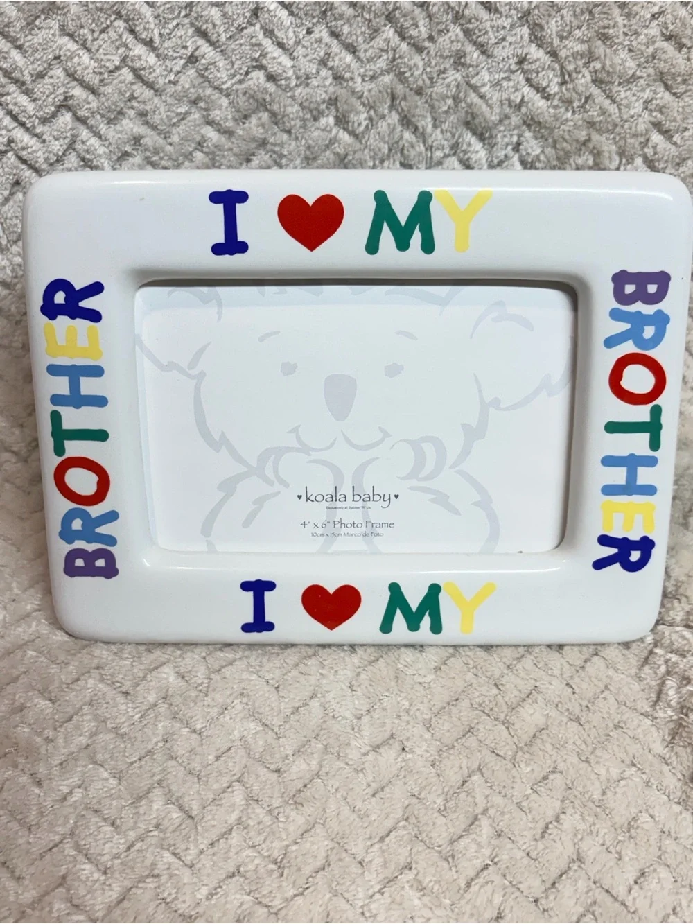Vintage Koala Baby‎ Kidcore Picture Frame I Love My Brother Primary Colors 4x6